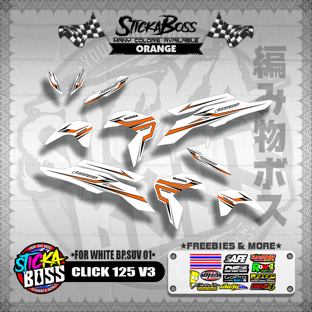 CLICK 125 V3 2023 DECALS ( FOR WHITE BP.SUV 01 )【WITH FREEBIES】