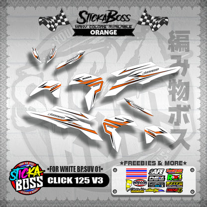 CLICK 125 V3 2023 DECALS ( FOR WHITE BP.SUV 01 )【WITH FREEBIES】