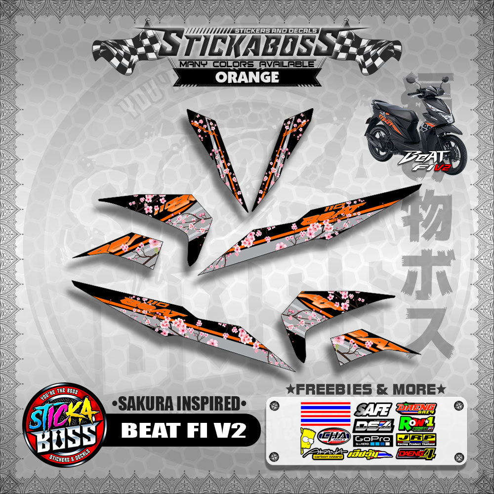 BEAT V2 STICKER DECALS ( SAKURA INSPIRED )【WITH FREEBIES】