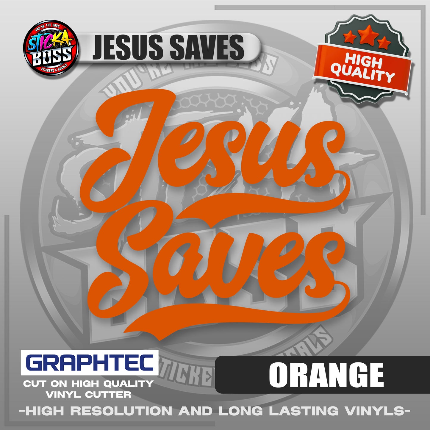 JESUS SAVES | VINYL WATERPROOF CUT-OUT STICKER DECALS【Stickaboss】