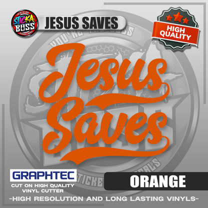 JESUS SAVES | VINYL WATERPROOF CUT-OUT STICKER DECALS【Stickaboss】