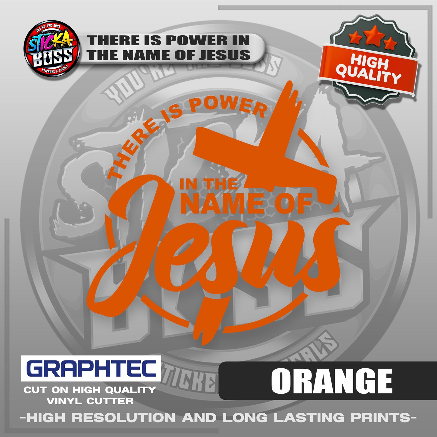 THERE IS POWER IN THE NAME OF JESUS | VINYL WATERPROOF CUT-OUT STICKER DECALS【Stickaboss】