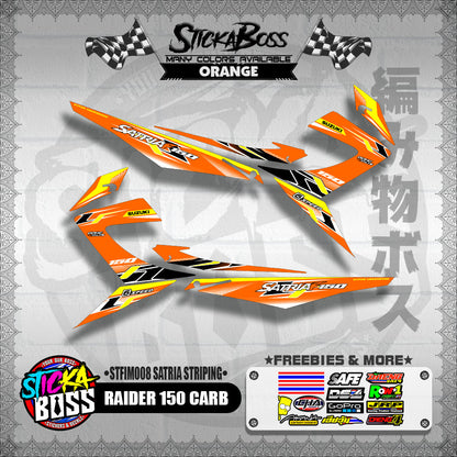 RAIDER 150 CARB DECALS ( STFIM008 SATRIA STRIPING )【WITH FREEBIES】