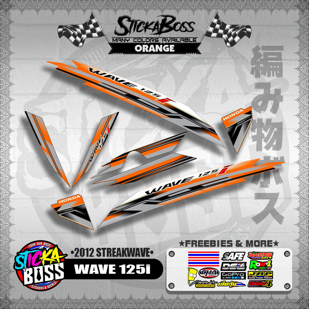 WAVE 125i DECALS ( 2012 STREAKWAVE )【WITH FREEBIES】