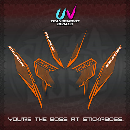 CLICK 125 V3 UV TRANSPARENT DECALS (2026 LINE UP DESIGN) STICKER KITS By STICKABOSS