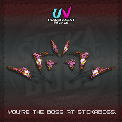 【PREMIUM UV PRINT】TRANSPARENT  CLICK 125 V2 DECALS (LUCKY CAT SAKURA STRIPING)By STICKABOSS
