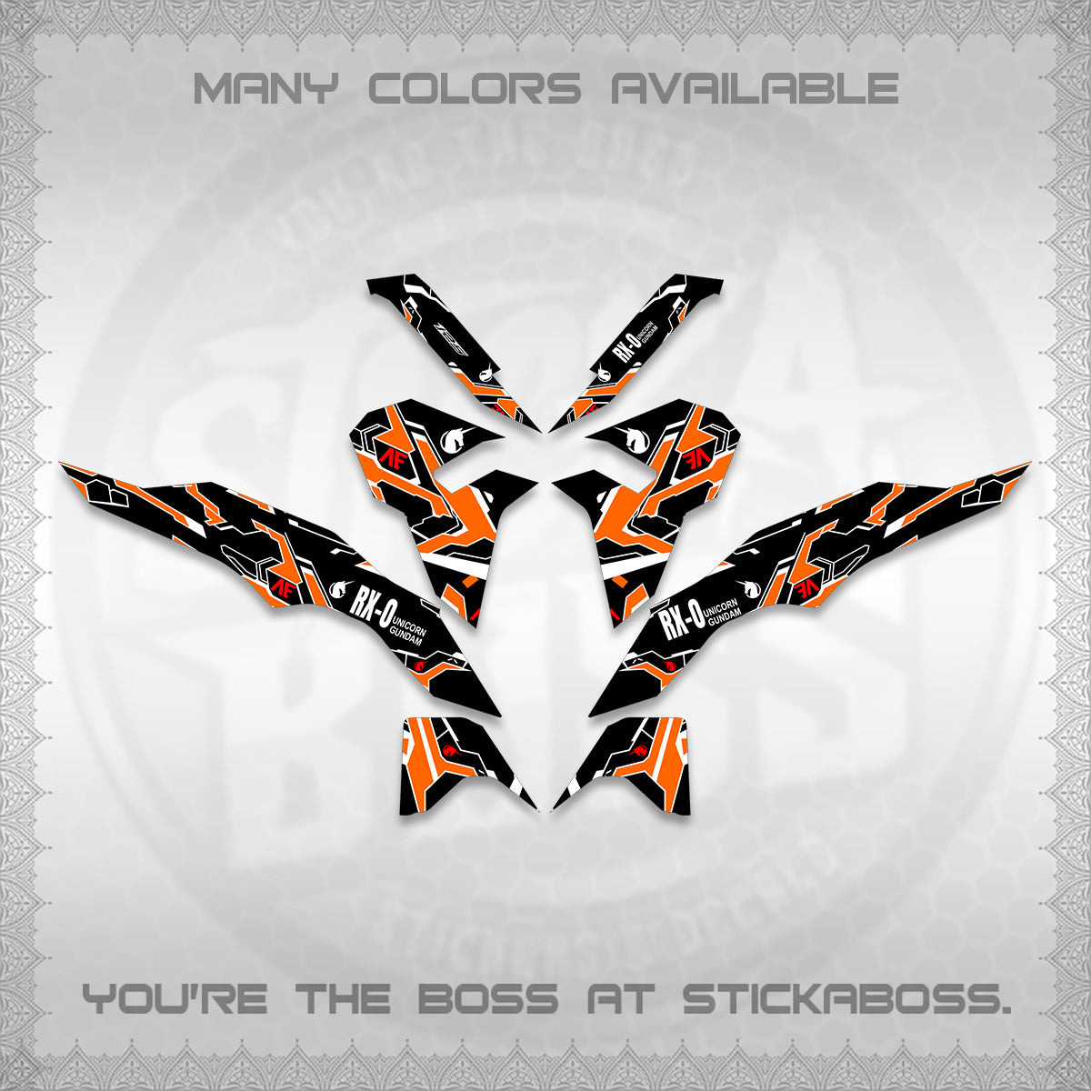 CLICK V3 VARIO DECALS (UNICORN GUNDAM DESIGN) STICKER DECALS By STICKABOSS