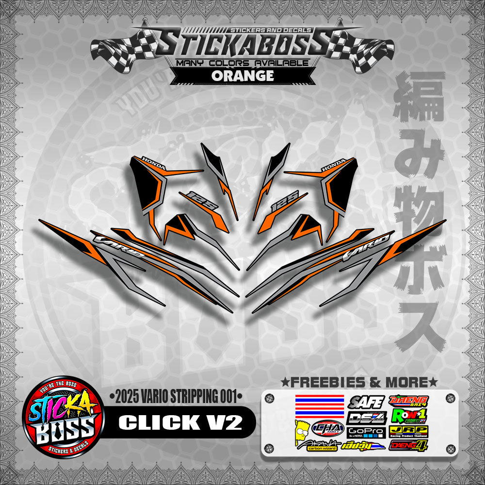 CLICK V2 STICKER DECALS ( 2025 VARIO STRIPPING 001 )【WITH FREEBIES】