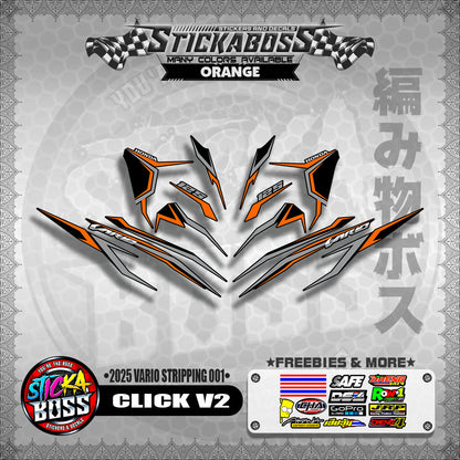CLICK V2 STICKER DECALS ( 2025 VARIO STRIPPING 001 )【WITH FREEBIES】