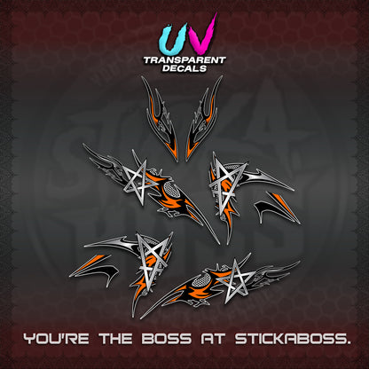 CLICK 125 V3 UV TRANSPARENT DECALS (2026 TRIVALY STAR DESIGN)STICKER DECALS By STICKABOSS