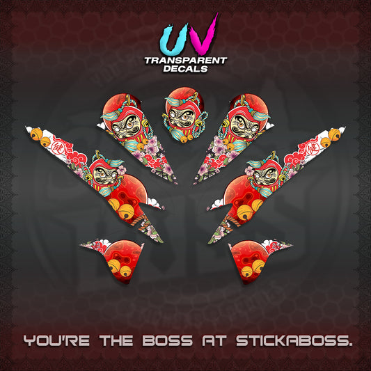 CLICK 125 V2 UV TRANSPARENT VARIO DECALS (DARUMA CLOUDS DESIGN) STICKER DECALS By STICKABOSS (Copy)