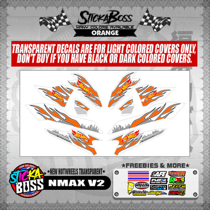 NMAX V2 DECALS ( NEW HOTWHEELS TRANSPARENT )【WITH FREEBIES】