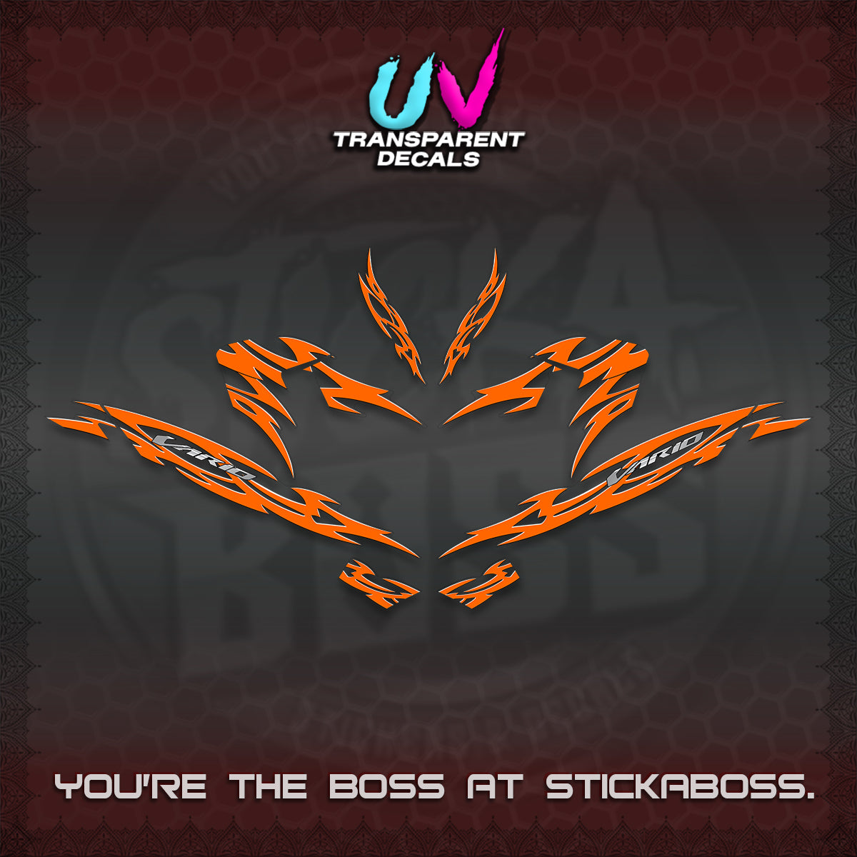 CLICK 125 V4 INDO VARIO UV TRANSPARENT DECALS (2026 NUSANTARA STRIPING) STICKER DECALS By STICKABOSS