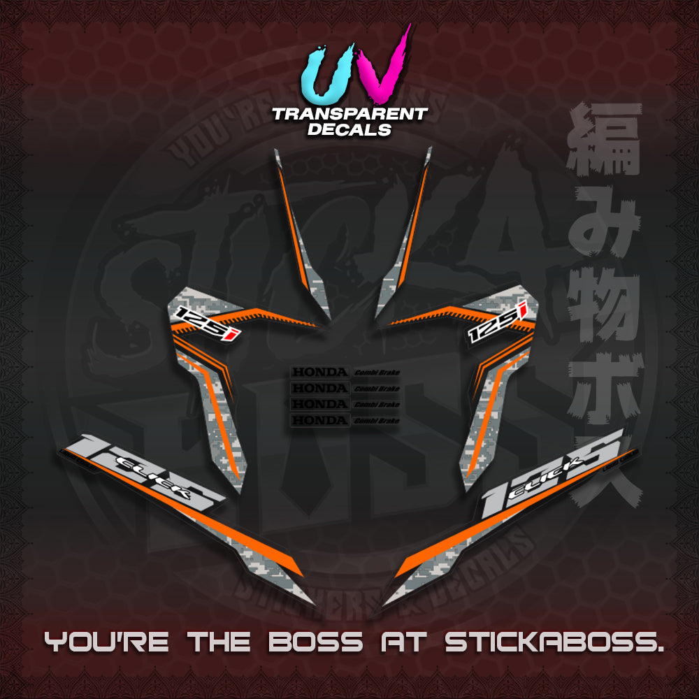 【PREMIUM UV PRINT】CLICK 125 V3 VIETNAM CONCEPT ( TRANSPARENT BARCODE STYLE ) STICKER DECALS By STICKABOSS