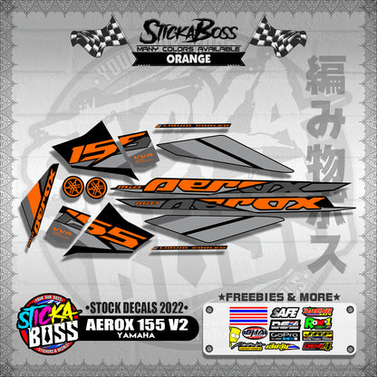 AEROX 155 V2 ( STOCK DECALS 2022 )【WITH FREEBIES】