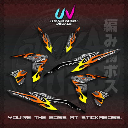 CLICK 125 V2 MALAY CONCEPT ( TRANSPARENT TRIBAL X FIRE CUSTOM ) STICKER DECALS By STICKABOSS