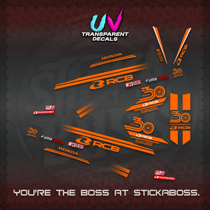 CLICK 125 V3 UV TRANSPARENT DECALS (2026 30TH ANNIVERSARY RACING DESIGN) STICKER DECALS By STICKABOSS