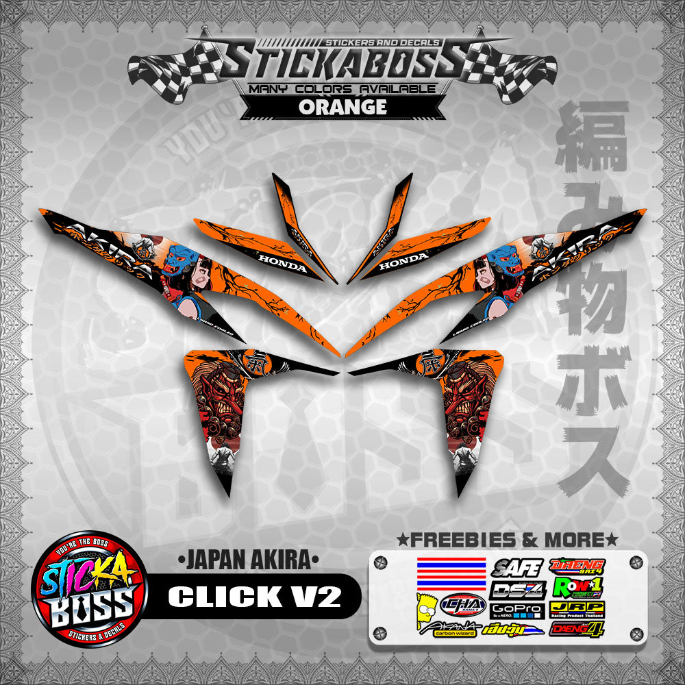 CLICK V2 STICKER DECALS ( JAPAN AKIRA )【WITH FREEBIES】