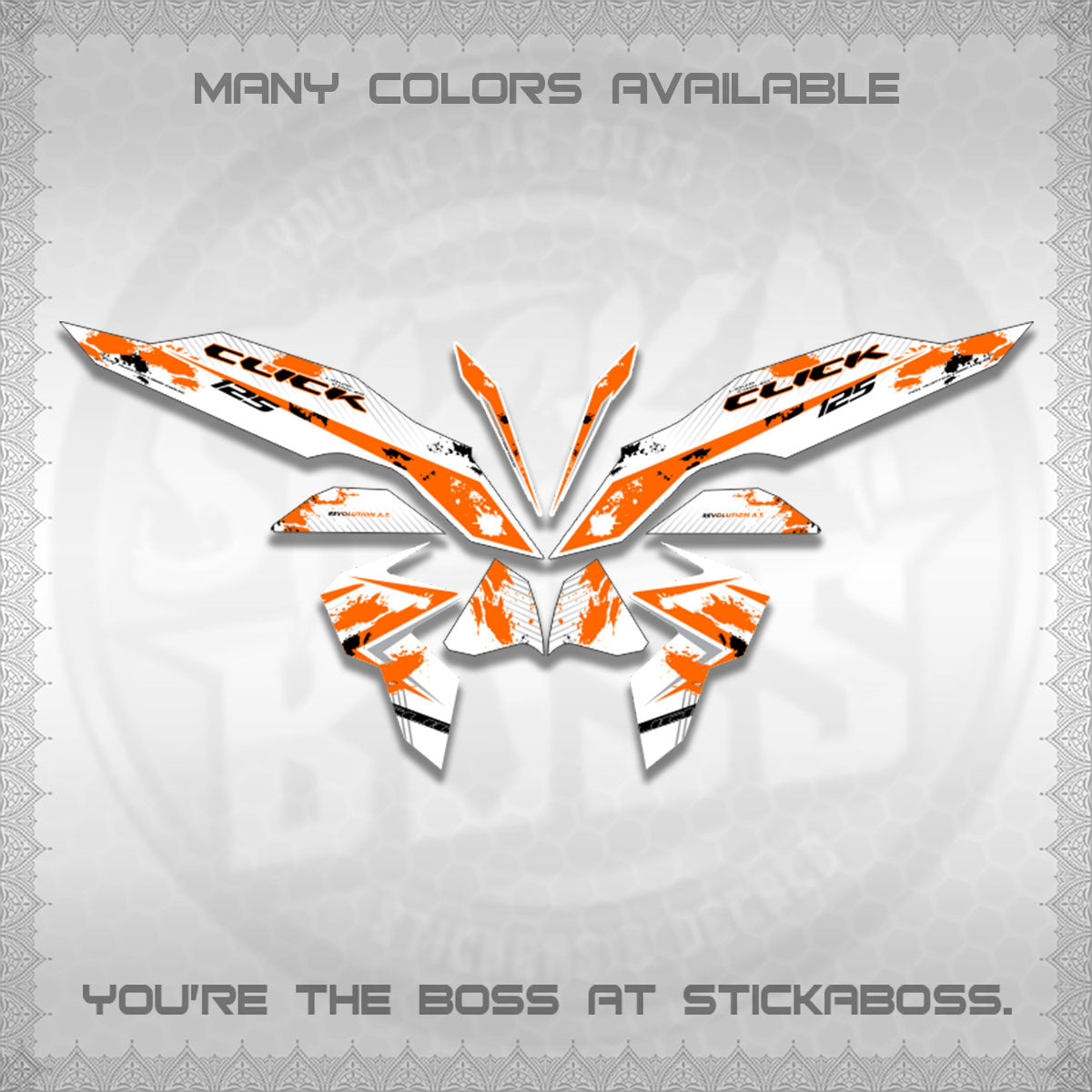 CLICK V3 MALAY FOR WHITE DECALS (HITAM STRIPING 03 MOTIF)STICKER DECALS By STICKABOSS