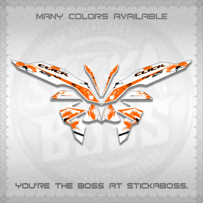 CLICK V3 MALAY FOR WHITE DECALS (HITAM STRIPING 03 MOTIF)STICKER DECALS By STICKABOSS