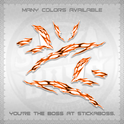 CLICK 125 V3 FOR WHITE DECALS (2026 TRIBAL LIGHTNING DESIGN) STICKER KITS BY STICKABOSS