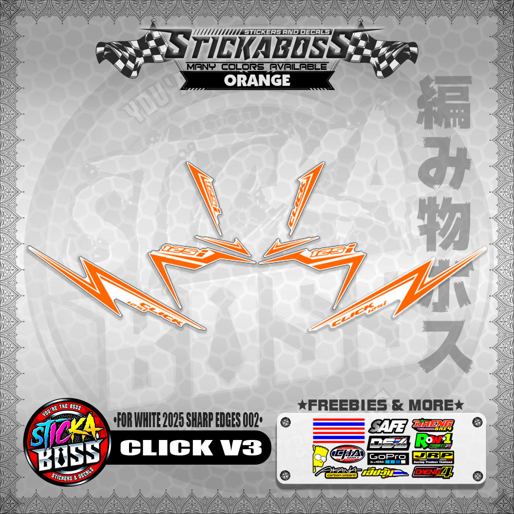 CLICK V3 INDO STICKER DECALS ( FOR WHITE 2025 SHARP EDGES 002 )【WITH FREEBIES】