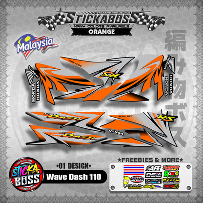 Honda Wave Dash 110 Malaysian Decals ( 01 Design ) Malaysia Concept【WITH FREEBIES】