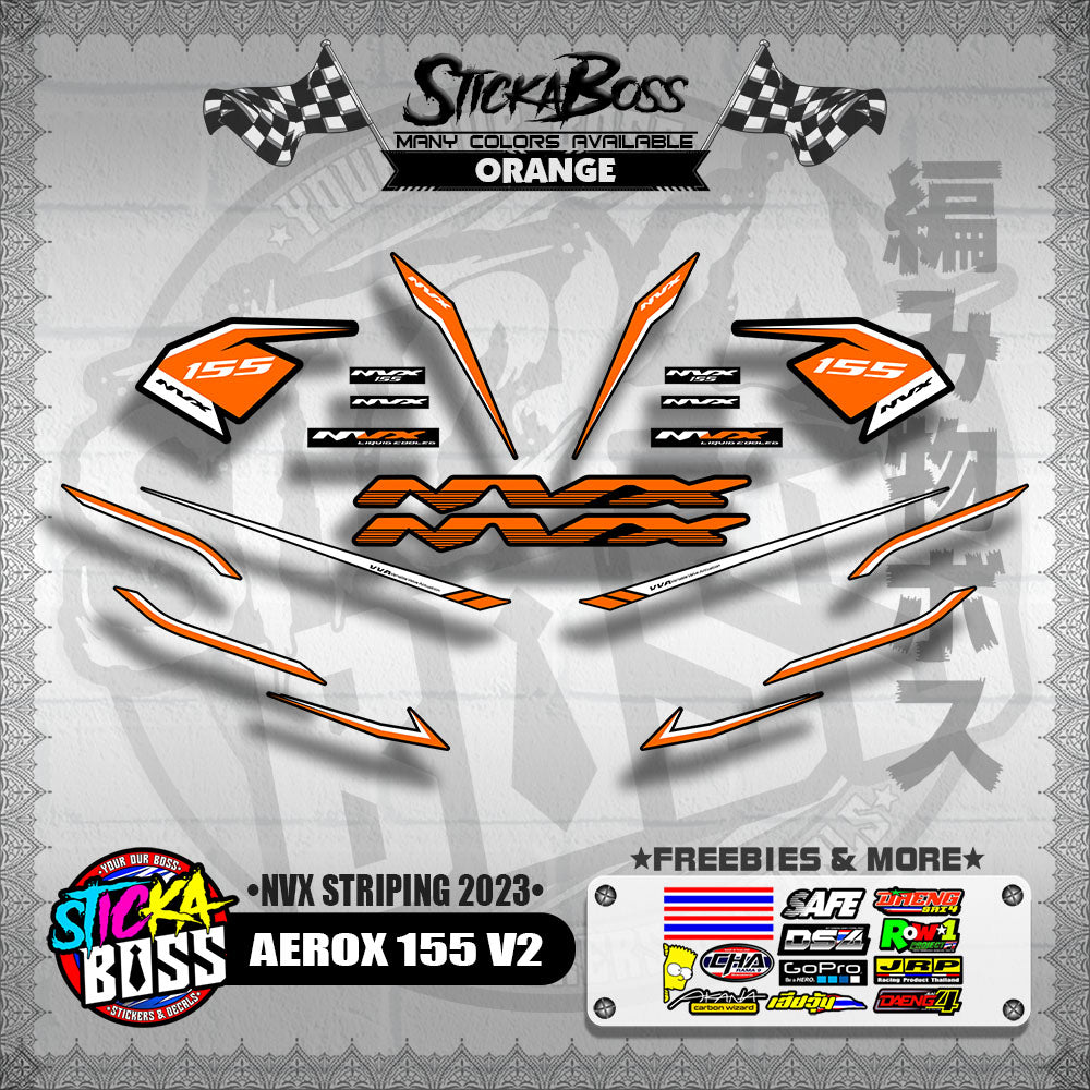 AEROX 155 V2 DECALS ( NVX STRIPING 2023 )【WITH FREEBIES】