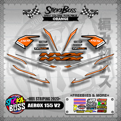 AEROX 155 V2 DECALS ( NVX STRIPING 2023 )【WITH FREEBIES】
