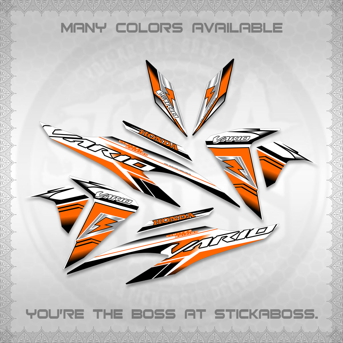 CLICK 125 V2 FOR WHITE VARIO DECALS (LIGHTNING DESIGN)STICKER DECALS By STICKABOSS (Copy) (Copy) (Copy) (Copy)