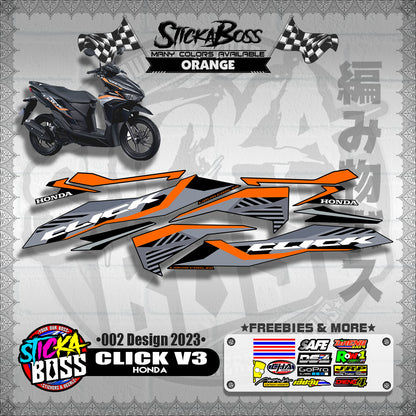 CLICK 125 / 150 V3 DECALS ( 002 DESIGN 2023 )【WITH FREEBIES】