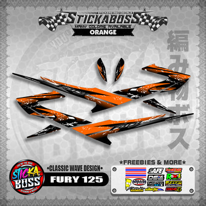 FURY 125 STICKER DECALS ( CLASSIC WAVE DESIGN )【WITH FREEBIES】
