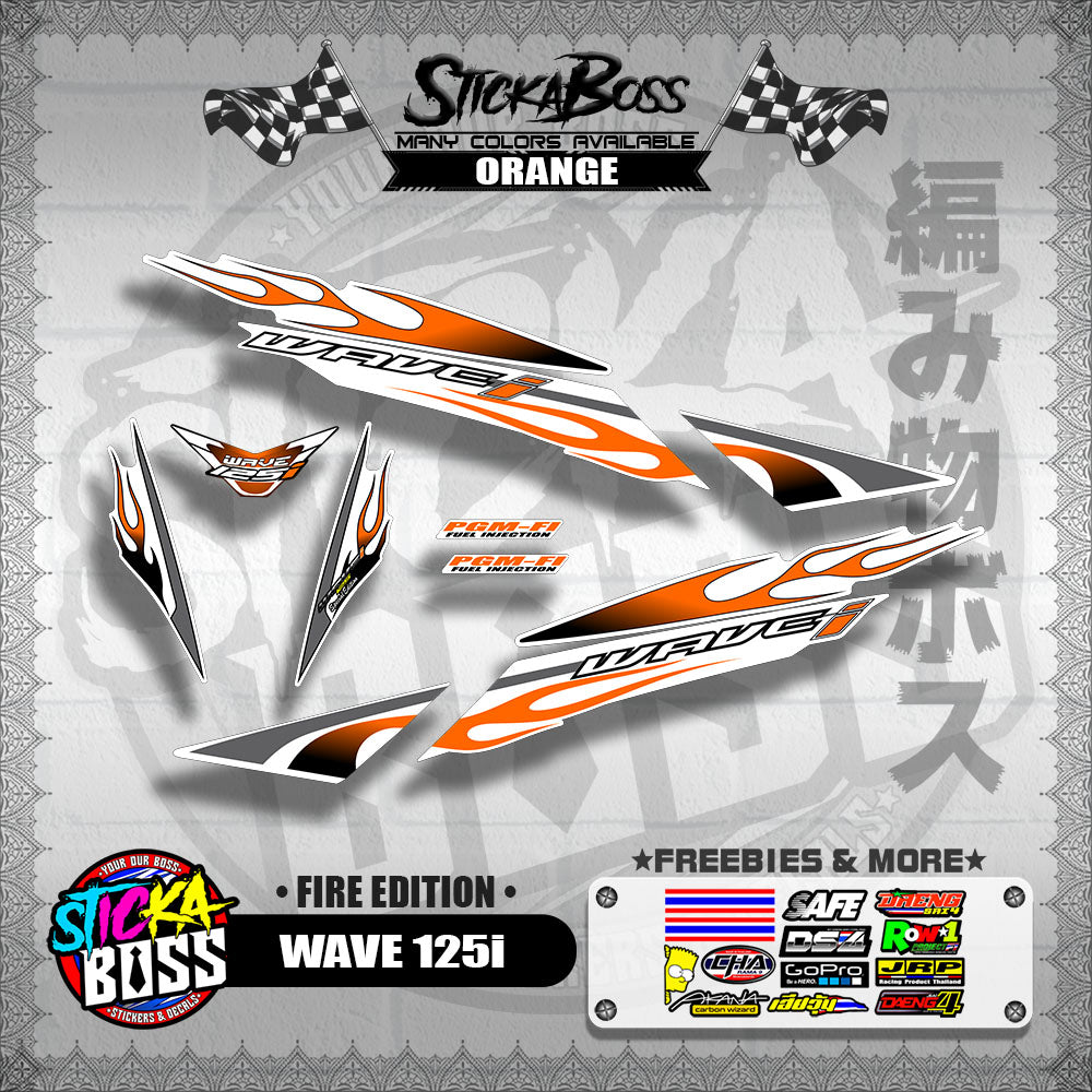 WAVE 125i DECALS ( FIRE EDITION )【WITH FREEBIES】