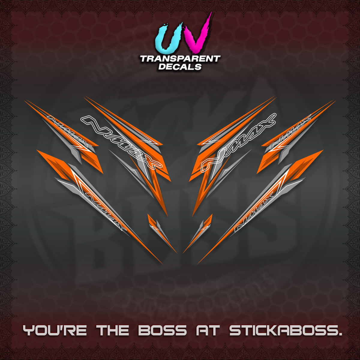NMAX V2 UV TRANSPARENT DECALS (2024 NM 00-A1 STYLE) STICKER DECALS By STICKABOSS