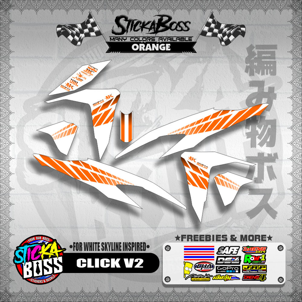 CLICK V2 DECALS ( FOR WHITE SKYLINE INSPIRED )【WITH FREEBIES】