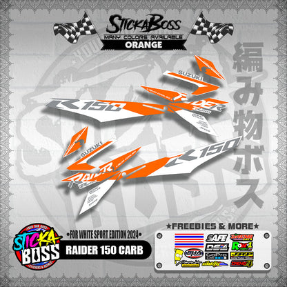 RAIDER 150 CARB DECALS ( FOR WHITE SPORT EDITION 2024 )【WITH FREEBIES】