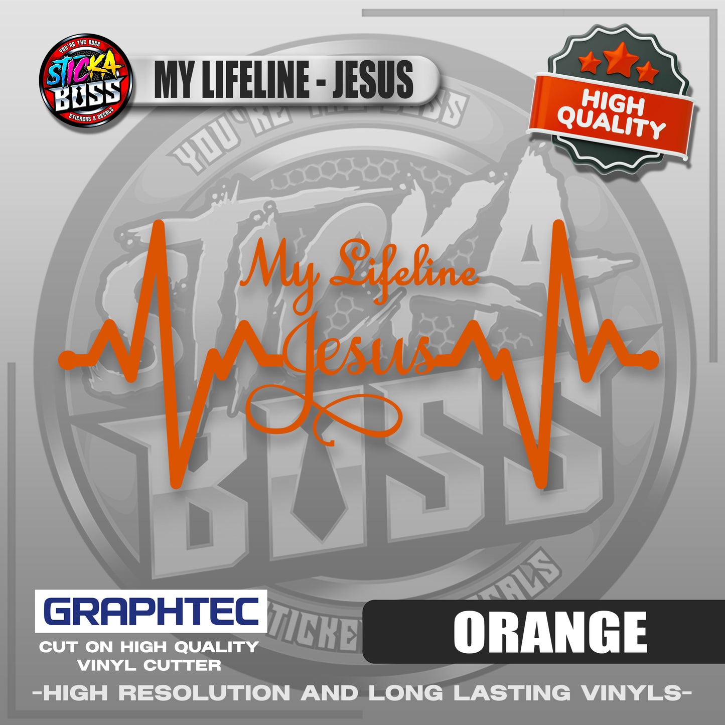 MY LIFELINE - JESUS | VINYL WATERPROOF CUT-OUT STICKER DECALS【Stickaboss】