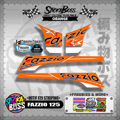FAZZIO 125 DECALS ( MITIF FZ9 STRIPING )【WITH FREEBIES】