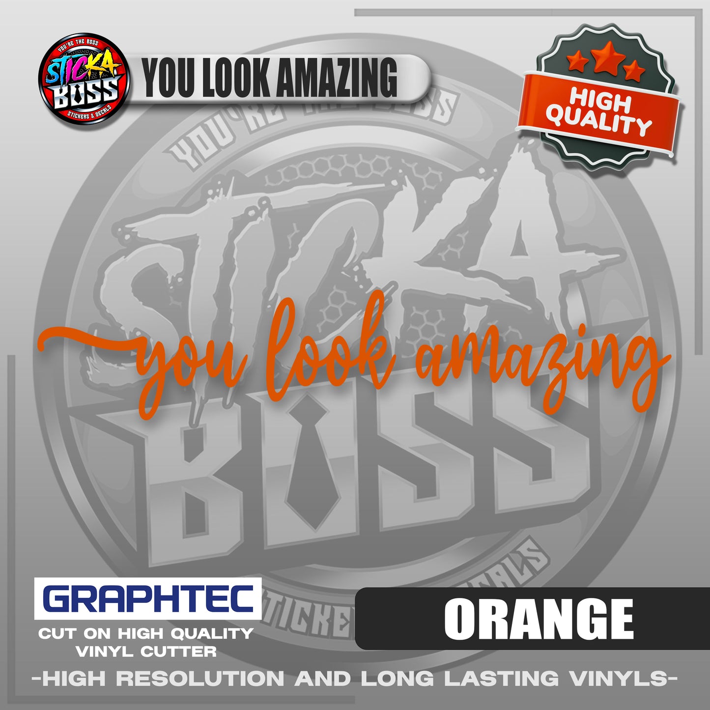 YOU LOOK AMAZING | VINYL WATERPROOF CUT-OUT STICKER DECALS【Stickaboss】