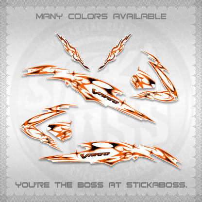 CLICK 125 V3 VARIO FOR WHITE DECALS (2026 TRIBAL LIGHTNING DESIGN) STICKER KITS BY STICKABOSS