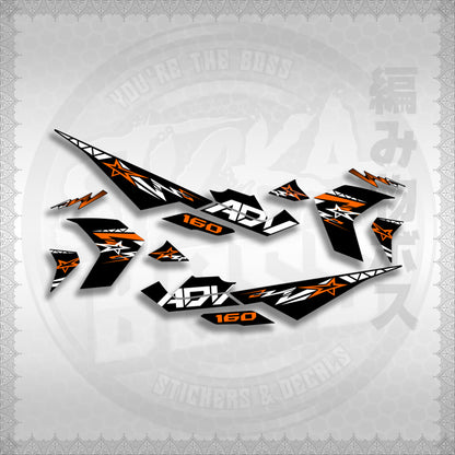 STICKER DECALS for ADV 160 (A160ALxOMIN) By STICKABOSS (SOFIE LAMINATED WATERPROOF)