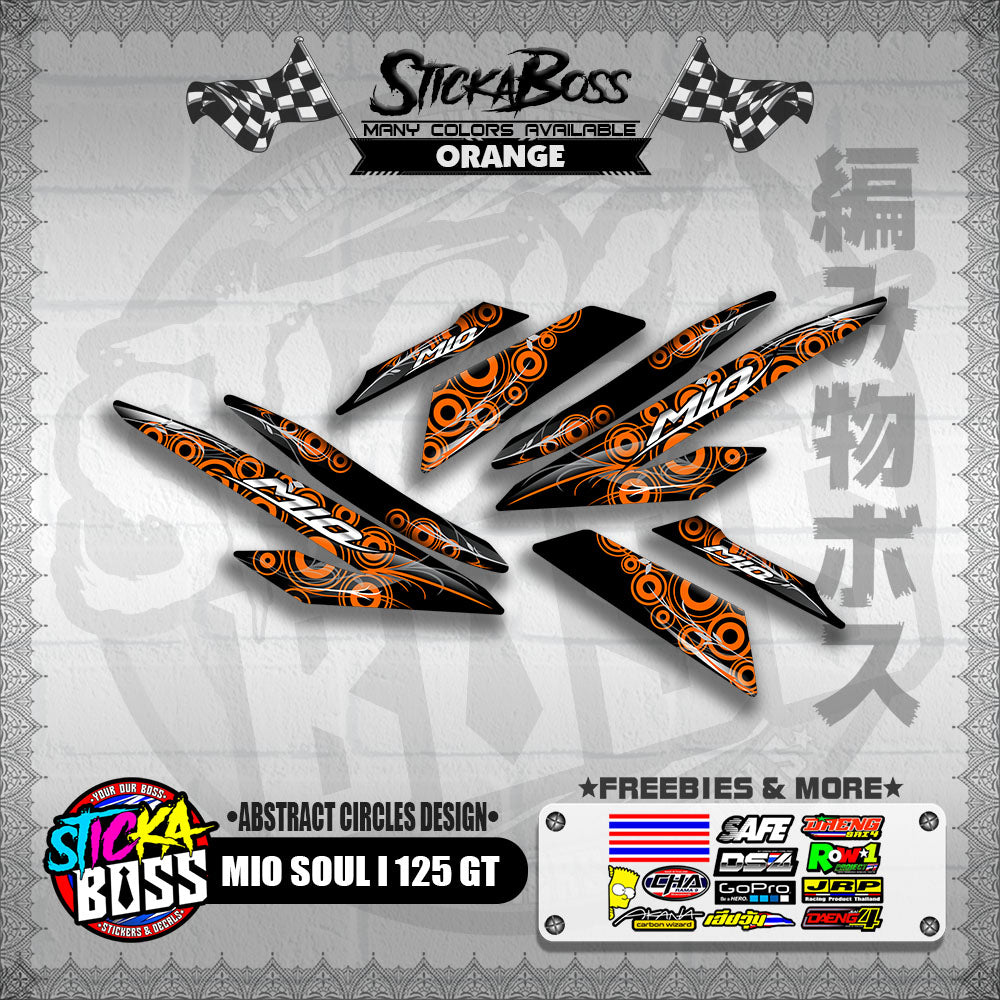 MIO SOUL I 125 GT DECALS ( ABSTRACT CIRCLES DESIGN )【WITH FREEBIES】