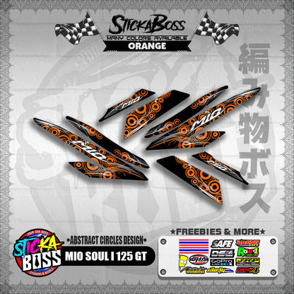 MIO SOUL I 125 GT DECALS ( ABSTRACT CIRCLES DESIGN )【WITH FREEBIES】