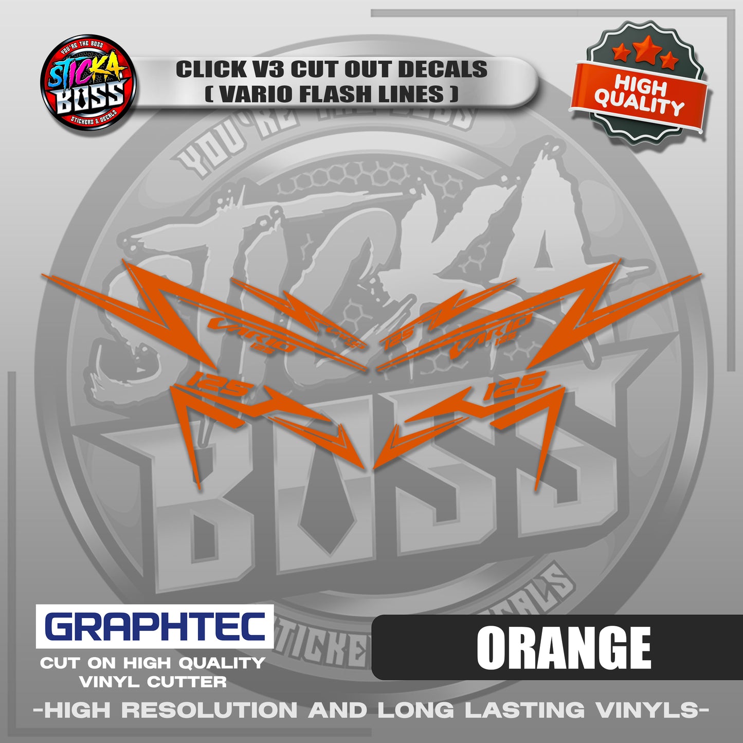CLICK V3 CUT OUT DECALS ( VARIO FLASH LINES ) | VINYL WATERPROOF CUT-OUT STICKER DECALS