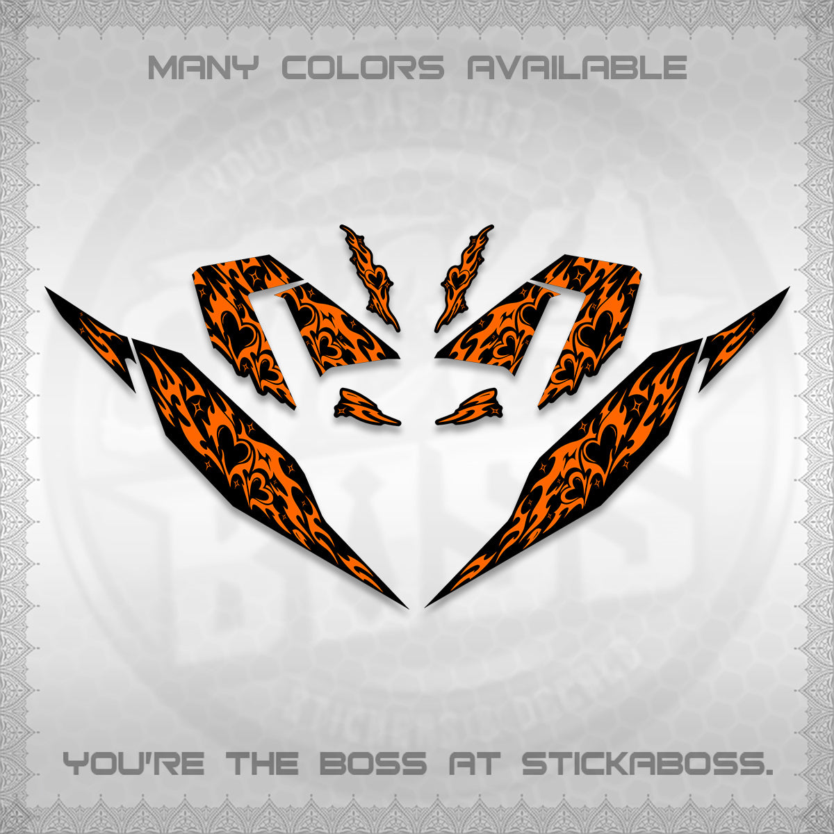 CLICK 125 V4 DECALS (2026 TRIBAL HEART DESIGN) STICKER KITS BY STICKABOSS