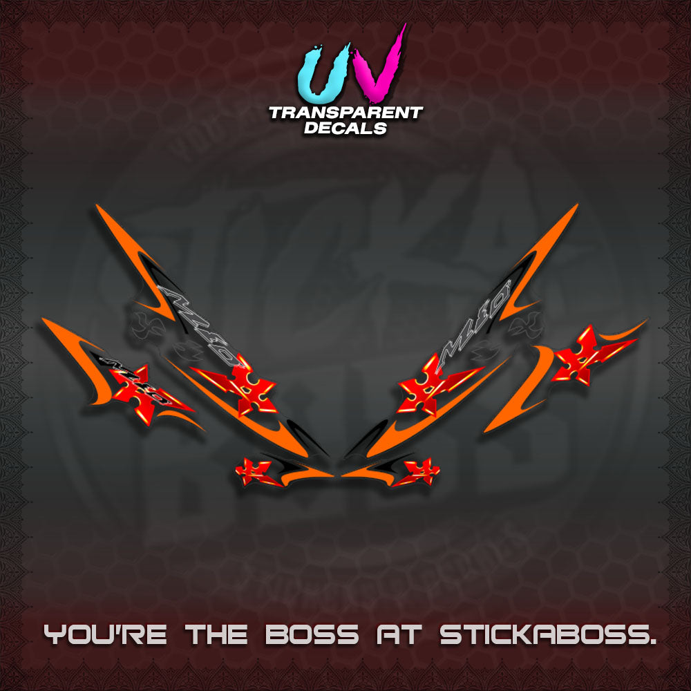 MIO SPORTY UV TRANSPARENT DECALS (2003-2005 LAMA KARBU MOTIF)STICKER DECALS By STICKABOSS