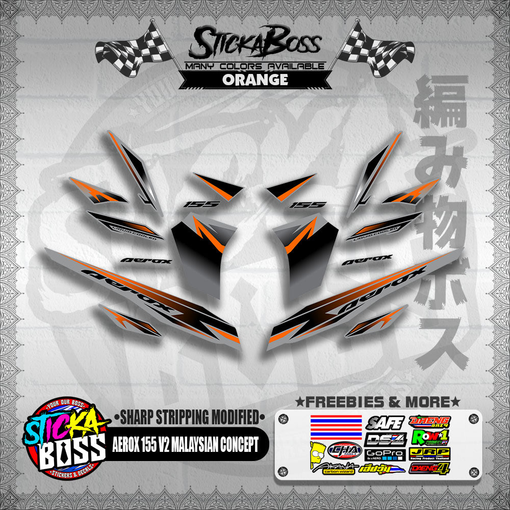 AEROX 155 V2 MALAYSIAN CONCEPT DECALS ( SHARP STRIPPING MODIFIED )【WITH FREEBIES】