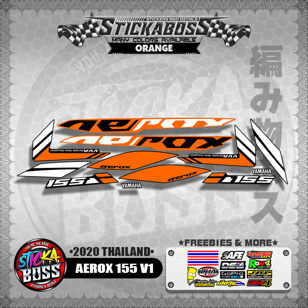AEROX 155 V1 STOCK DECALS  ( 2020 THAILAND )【WITH FREEBIES】