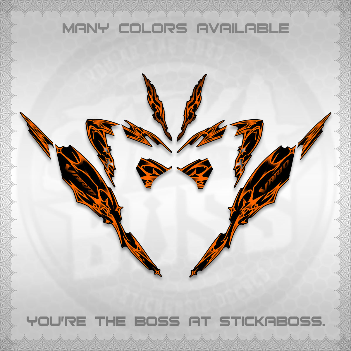 CLICK 125 V4 VARIO DECALS (2026 TRIBAL LIGHTNING DESIGN) STICKER KITS BY STICKABOSS