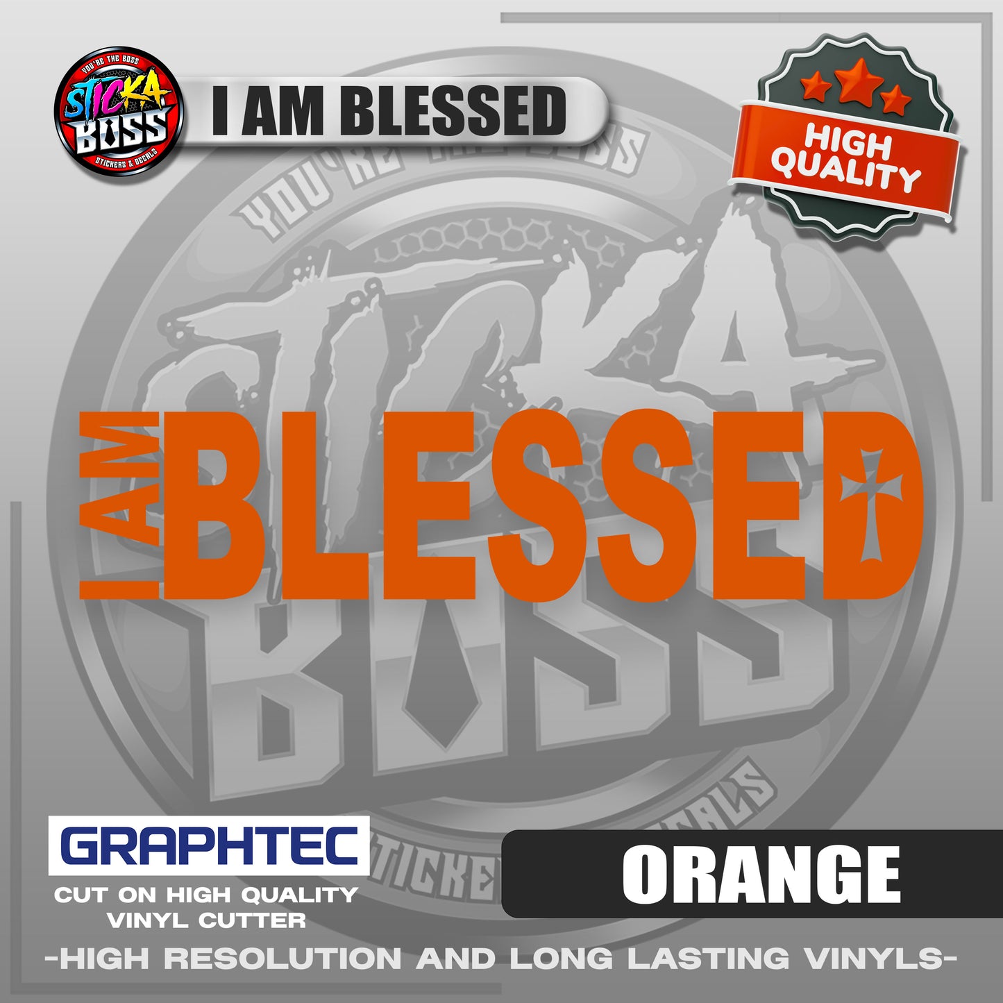 I AM BLESSED | VINYL WATERPROOF CUT-OUT STICKER DECALS【Stickaboss】